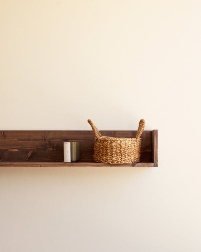 Deco Wood Estantería De Madera Maciza Tono Nogal De 90cm