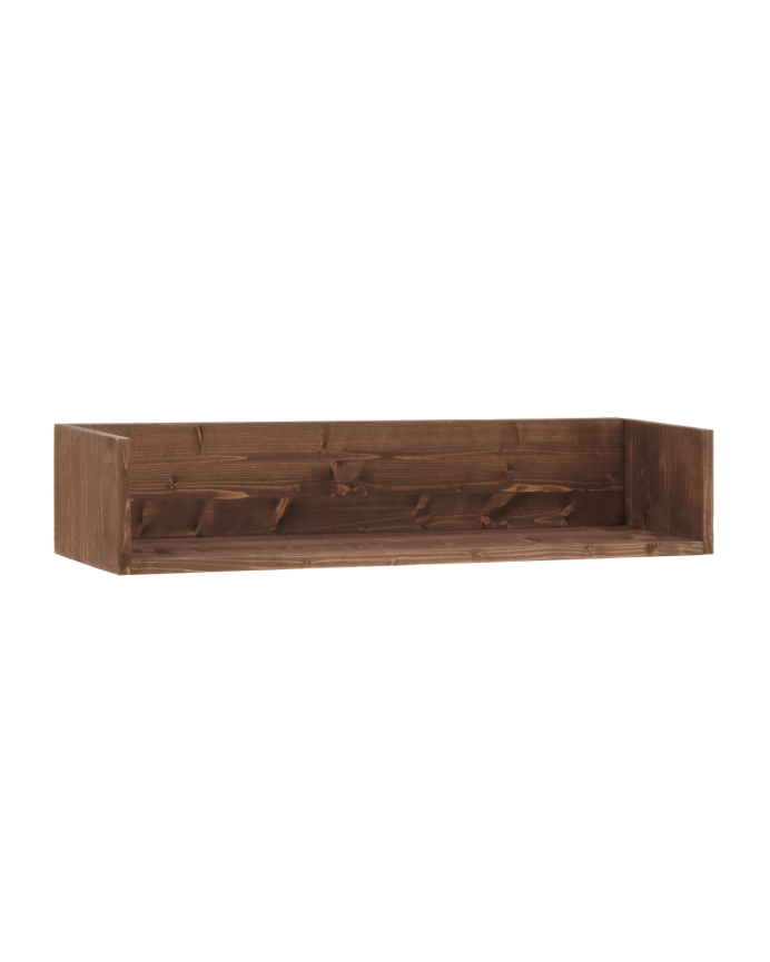 Deco Wood Estantería De Madera Maciza Tono Nogal De 90cm