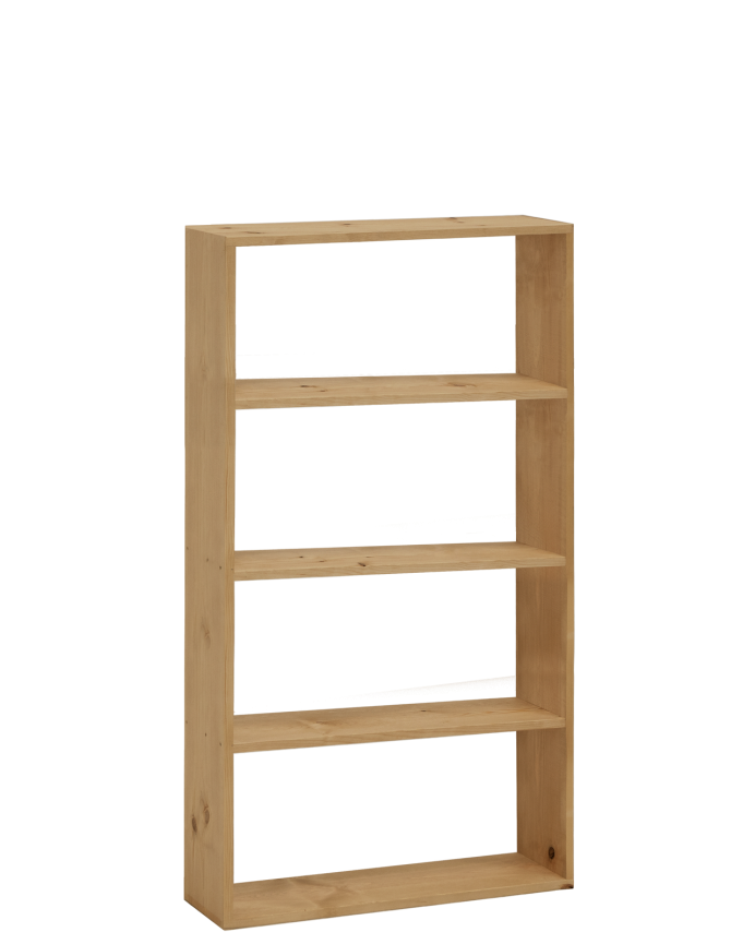 Deco wood Estantería de madera maciza tono roble medio con 3 estantes