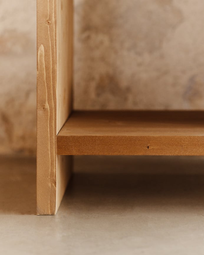 Deco Wood Estanteria De Madera Maciza Tono Roble Medio De 180x140cm