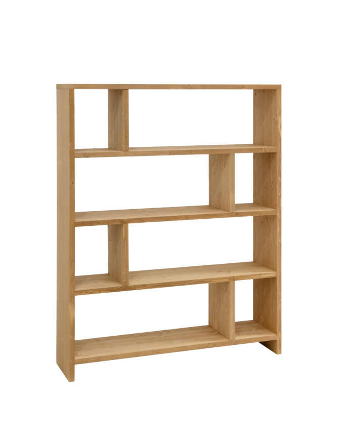 Deco wood Estanteria de madera maciza tono roble medio de 180x140cm