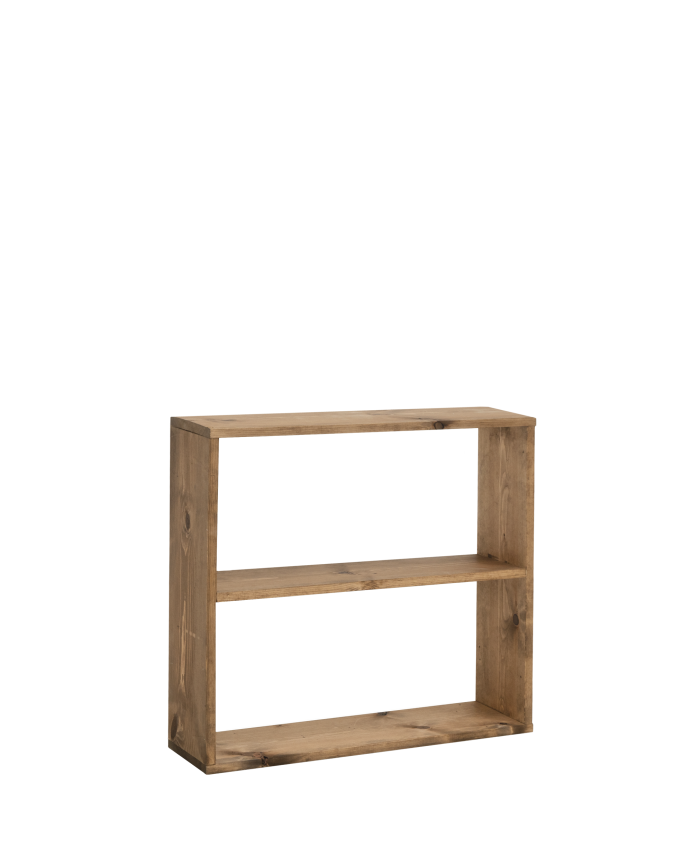 Deco wood Estantería de madera maciza tono roble oscuro con 1 estante