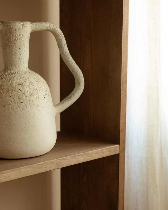 Deco Wood Estantería De Madera Maciza Tono Roble Oscuro Con 3 Estantes