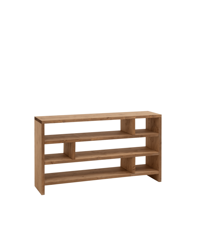 Deco wood Estanteria de madera maciza tono roble oscuro de 80x140cm