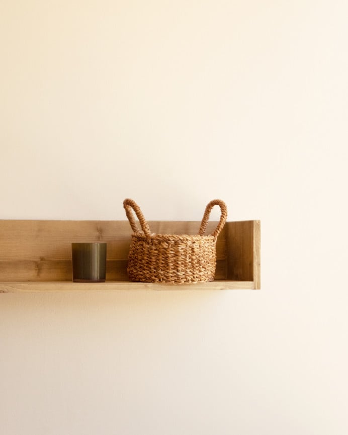 Deco Wood Estantería De Madera Maciza Tono Roble Oscuro De 90cm