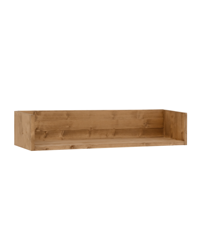 Deco wood Estantería de madera maciza tono roble oscuro de 90cm