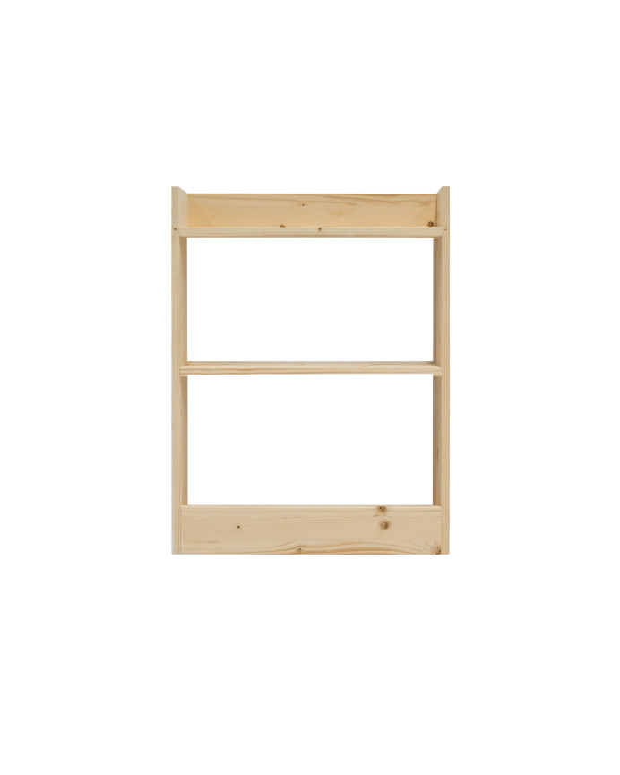 Deco wood Estantería de madera maciza tres estantes acabado natural 60x45cm