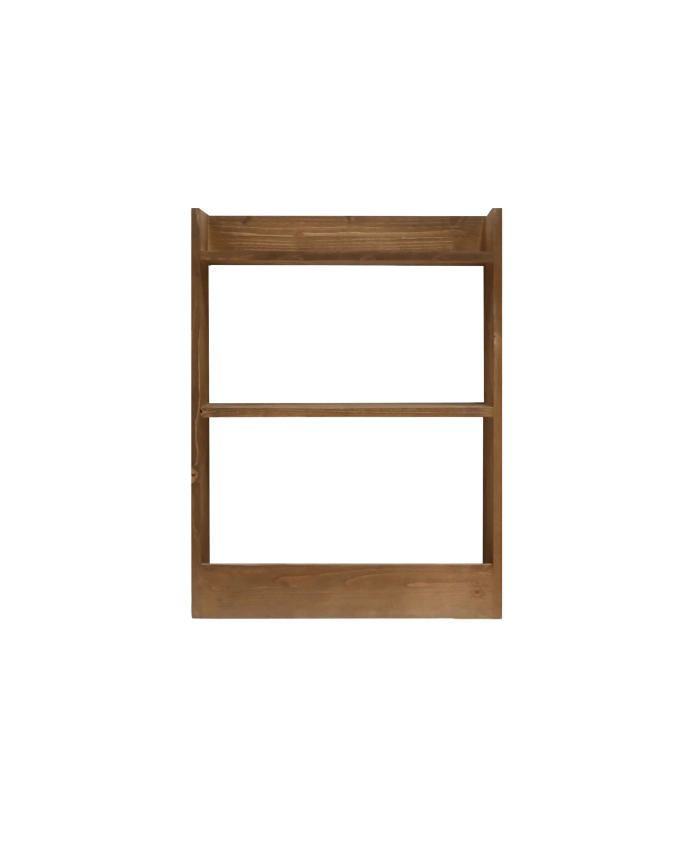Deco wood Estantería de madera maciza tres estantes acabado roble oscuro 60x45cm