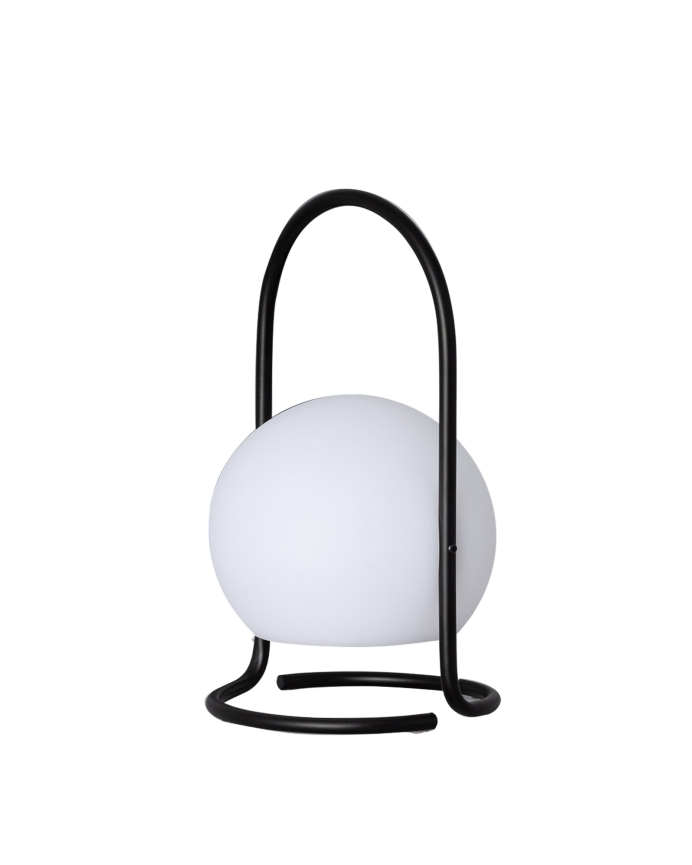 Deco wood La lámpara de mesa portátil color negro de 30x17cm