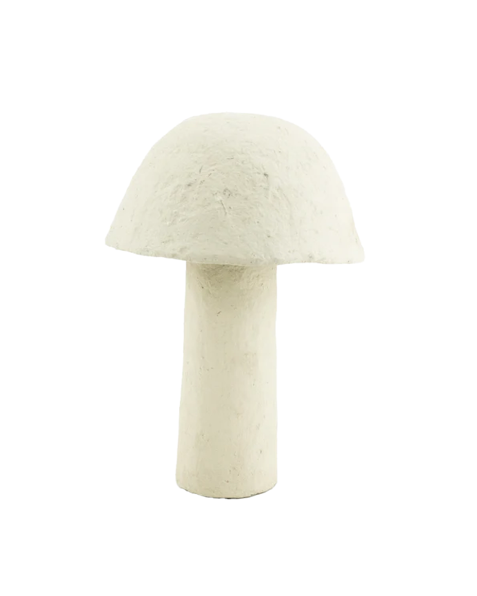 Deco wood Lámpara de mesa de papel maché color blanco de 45x30cm