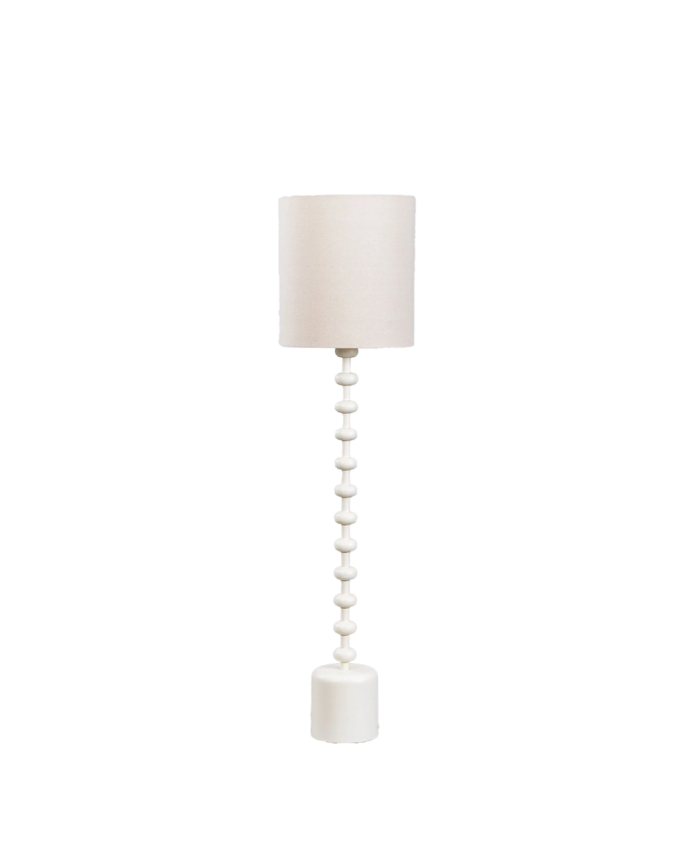 Deco wood Lámpara de pie de metal y pantalla de tejido de lino de 161x39 5cm