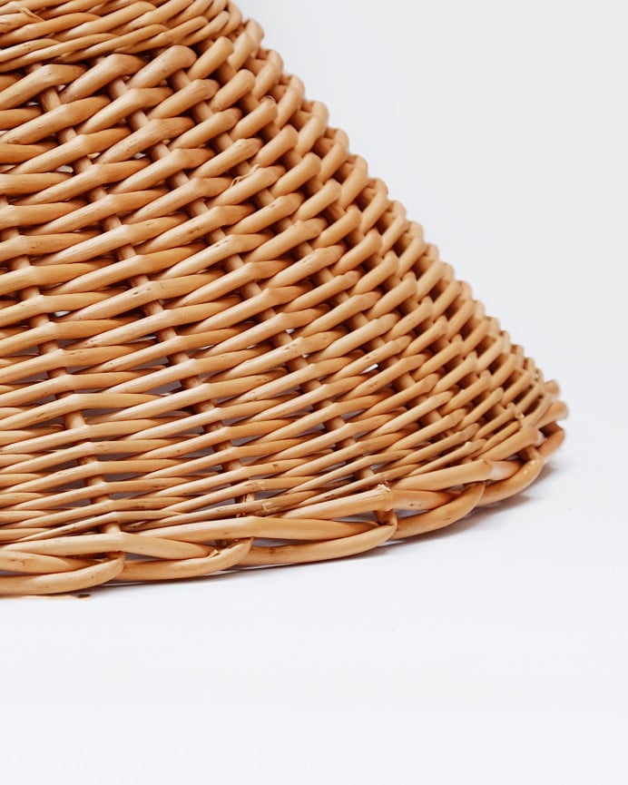 Deco Wood Lámpara De Techo Bronce Elaborada Con Mimbre Natural De 20cm