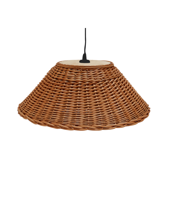 Deco wood Lámpara de techo bronce elaborada con mimbre natural de 20cm