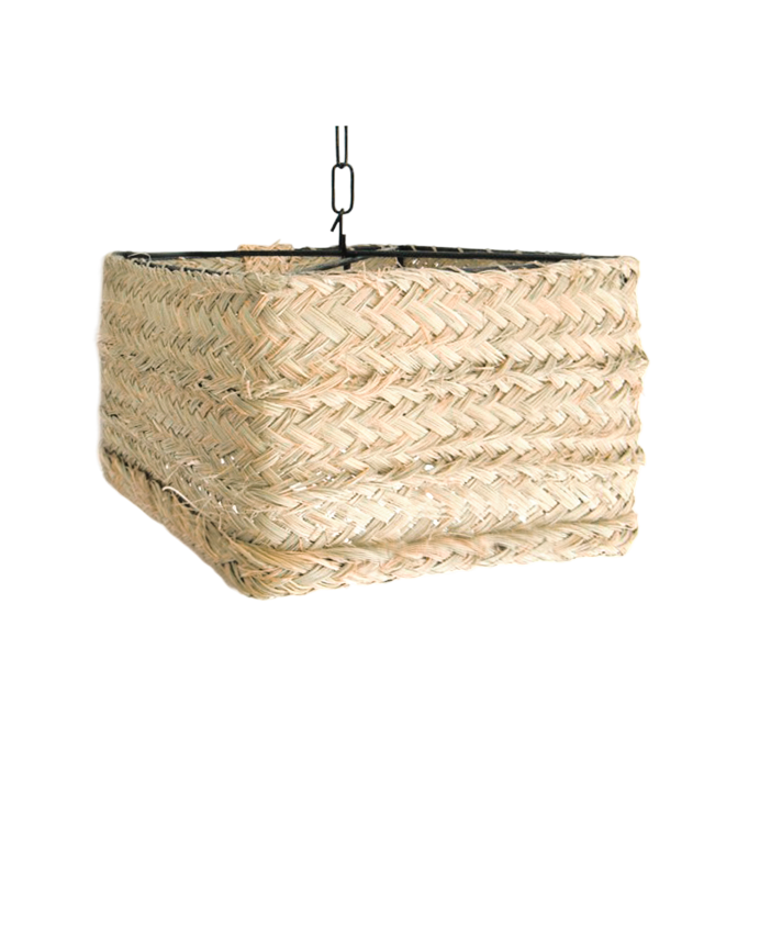 Deco wood Lámpara de techo de esparto natural de 32x32cm