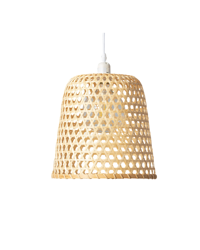 Deco wood Lámpara de techo de fibras naturales de ratán de 31x182cm