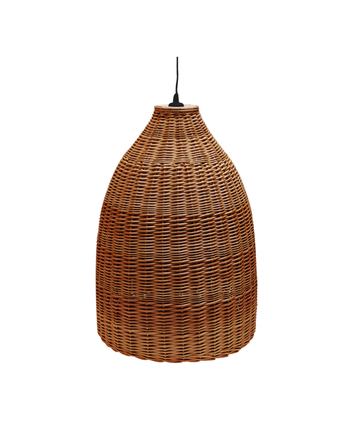 Deco wood Lámpara de techo de mimbre tono cobre de 65x45cm