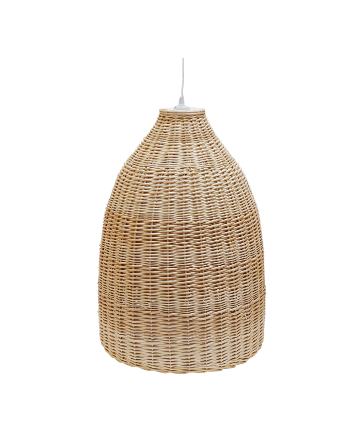 Deco wood Lámpara de techo de mimbre tono natural de 65x45cm