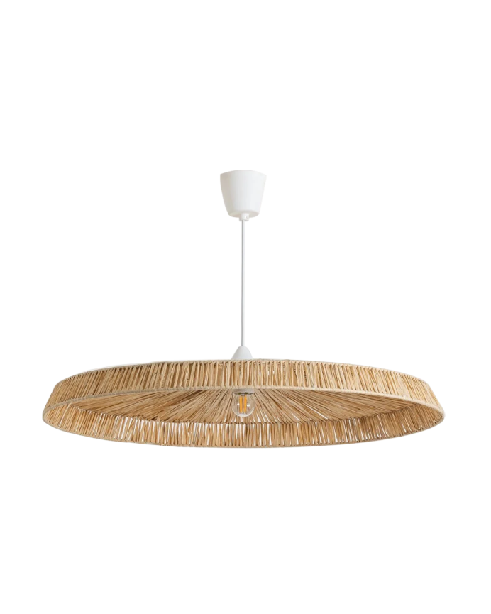 Deco wood Lámpara de techo de rafia y hierro de Ø74 cm