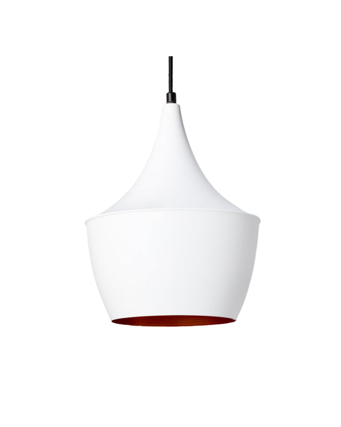 Deco wood Lámpara de techo elaborada con aluminio exterior color blanco e interior color cobre