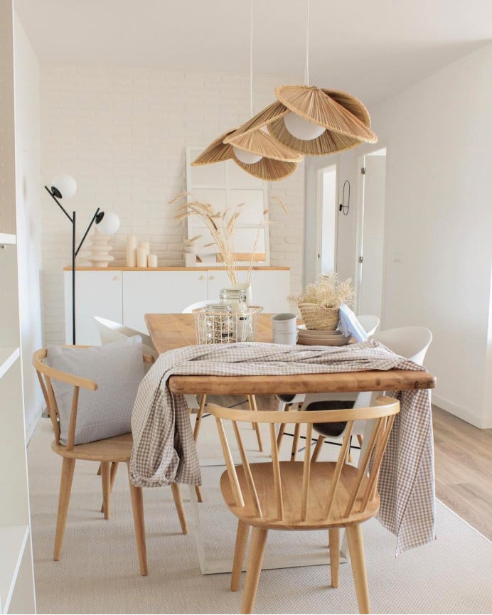 Deco Wood Lámpara De Techo Elaborada Con Fibras Naturales