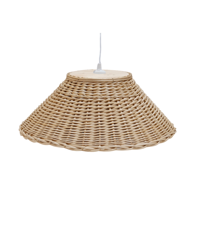 Deco wood Lámpara de techo elaborada con mimbre natural de 20cm