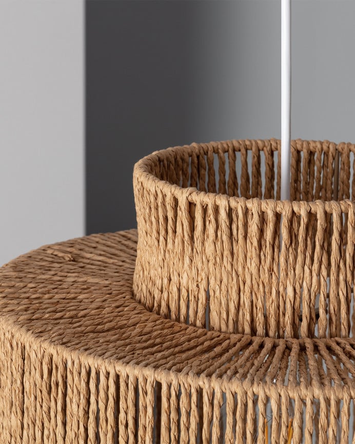 Deco Wood Lámpara De Techo Elaborada Con Trenzado De Papel