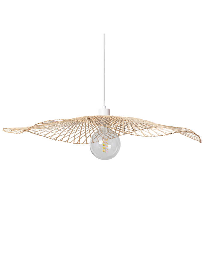 Deco wood Lámpara de techo elaborada con trenzado de ratán