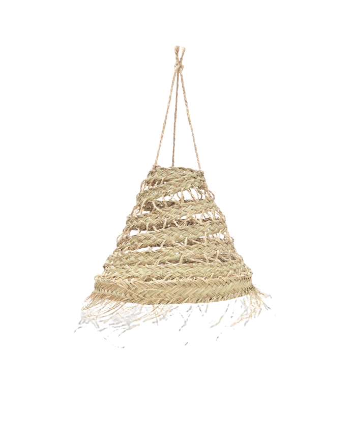 Deco wood Lámpara de techo redonda de esparto natural de Ø30cm