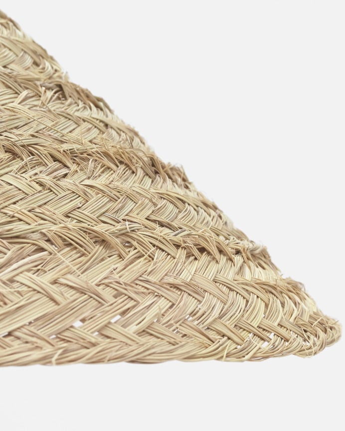 Deco Wood Lámpara De Techo Redonda De Esparto Natural De Ø50cm