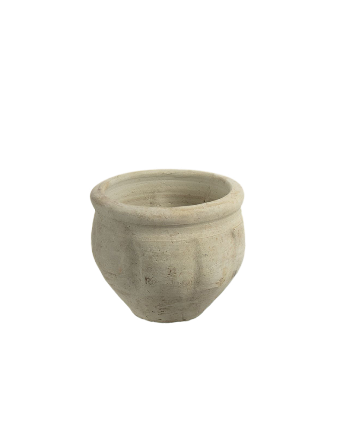 Deco wood Macetero ánfora de arcilla natural de 20x19cm