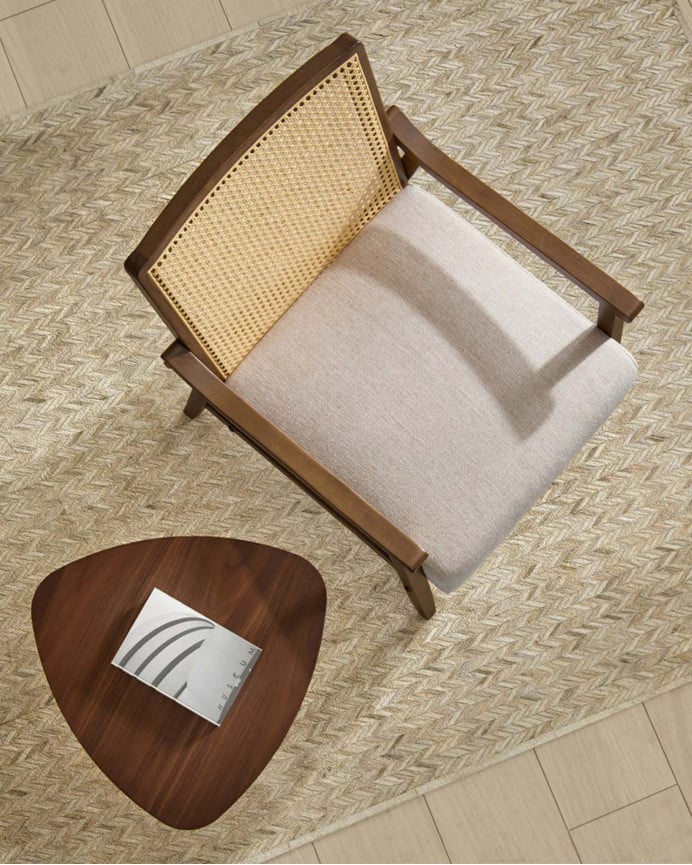 Deco Wood Mesa Auxiliar O De Centro De Chapa De Roble De 48x49cm