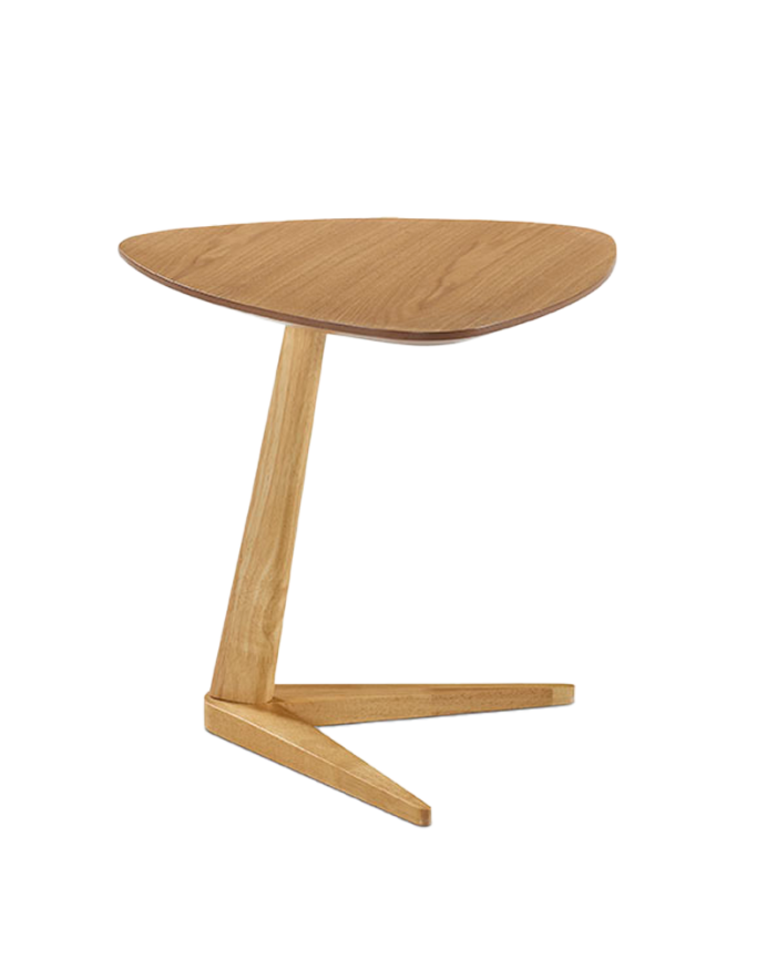 Deco wood Mesa auxiliar o de centro de chapa de roble de 48x49cm