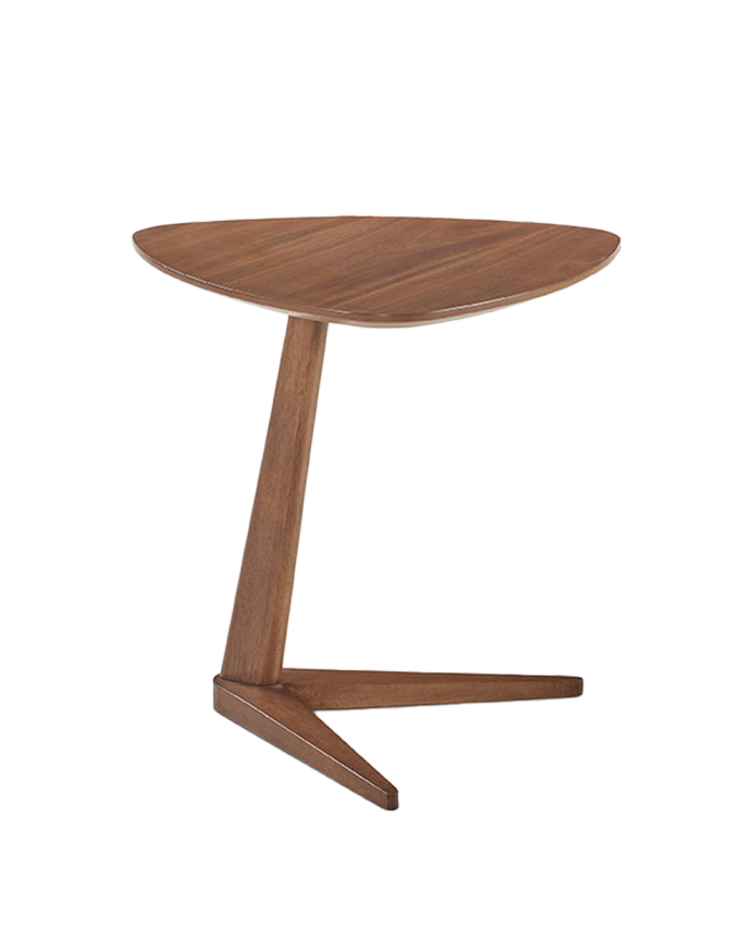 Deco wood Mesa auxiliar o de centro de chapa de roble de 48x49cm