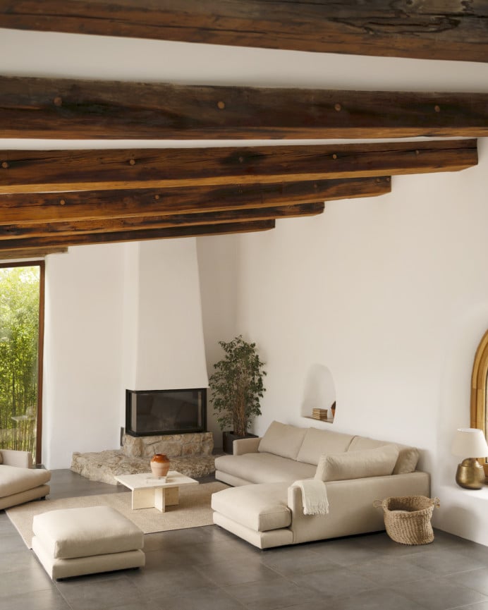 Deco Wood Mesa De Centro Cuadrada De Madera Maciza En Tono Natural De 80x80cm