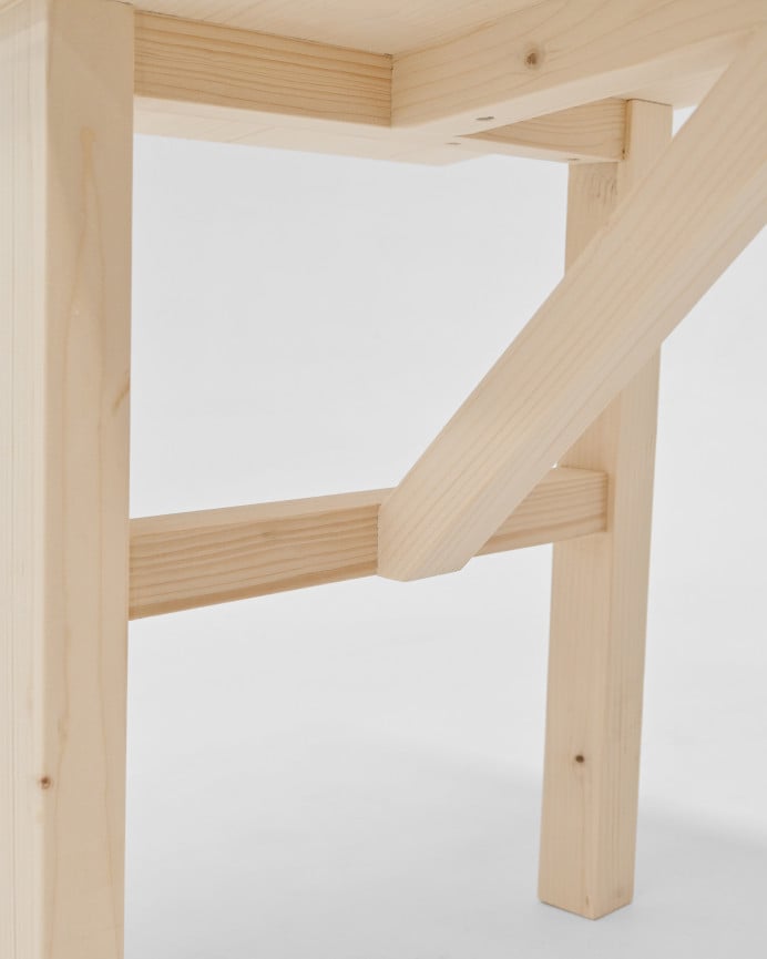 Deco Wood Mesa De Centro De Madera Maciza Acabado Natural De 120x50cm