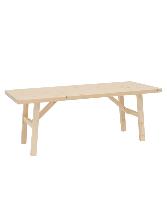 Deco Wood Mesa De Centro De Madera Maciza Acabado Natural De 120x50cm