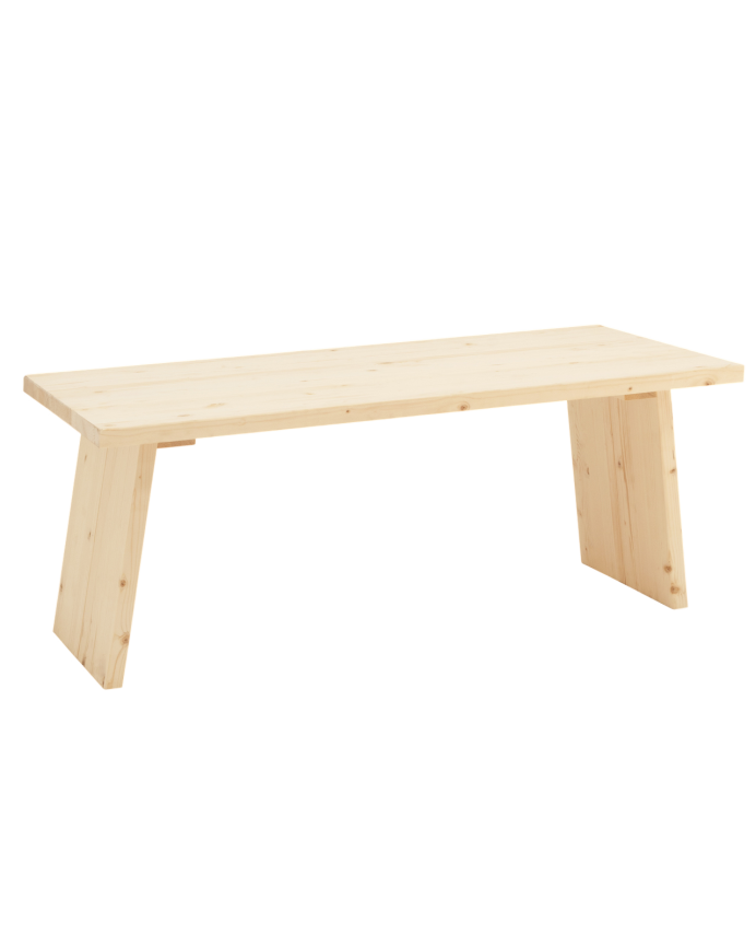 Deco Wood Mesa De Centro De Madera Maciza Acabado Natural De 120x60cm