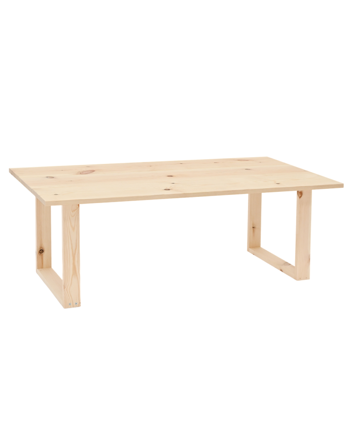 Deco wood Mesa de centro de madera maciza acabado natural de 120x60cm