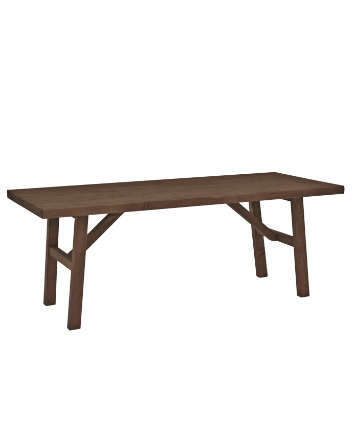 Deco wood Mesa de centro de madera maciza acabado nogal de 120x50cm