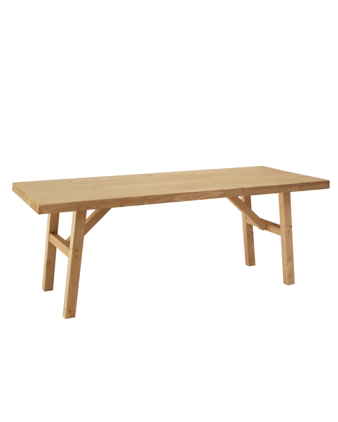 Deco Wood Mesa De Centro De Madera Maciza Acabado Roble Medio De 120x50cm