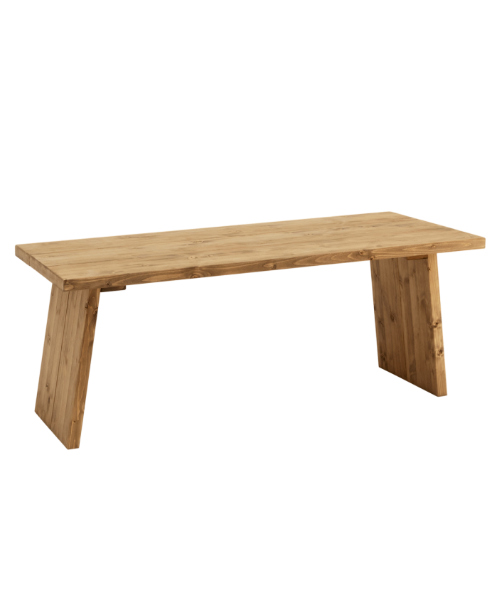 Deco wood Mesa de centro de madera maciza acabado roble oscuro de 120x60cm