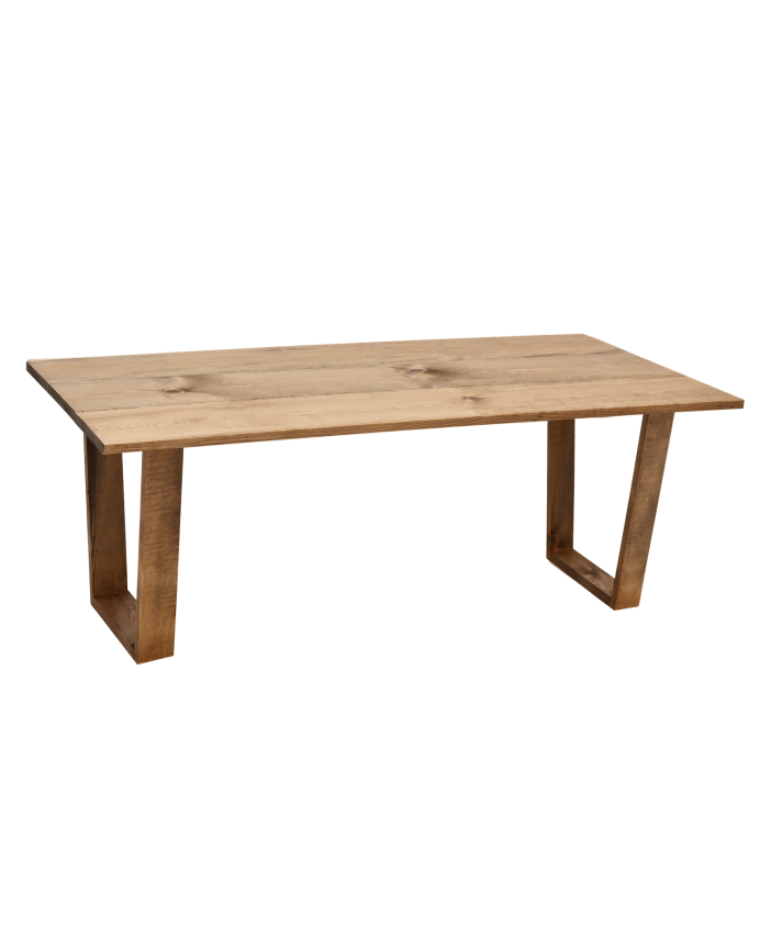 Deco wood Mesa de centro de madera maciza acabado roble oscuro de 120x60cm