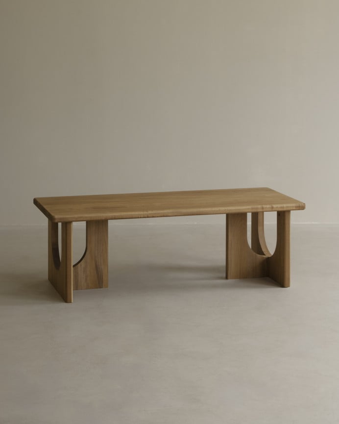 Deco wood Mesa de centro de madera maciza de álamo en 120x50cm