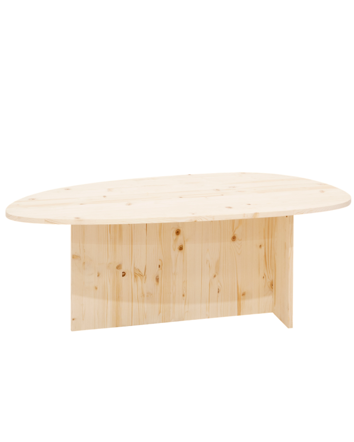Deco wood Mesa de centro de madera maciza en tono natural de 130cm