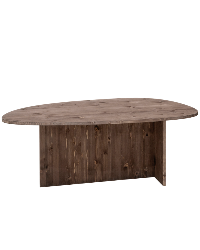 Deco wood Mesa de centro de madera maciza en tono nogal de 130cm