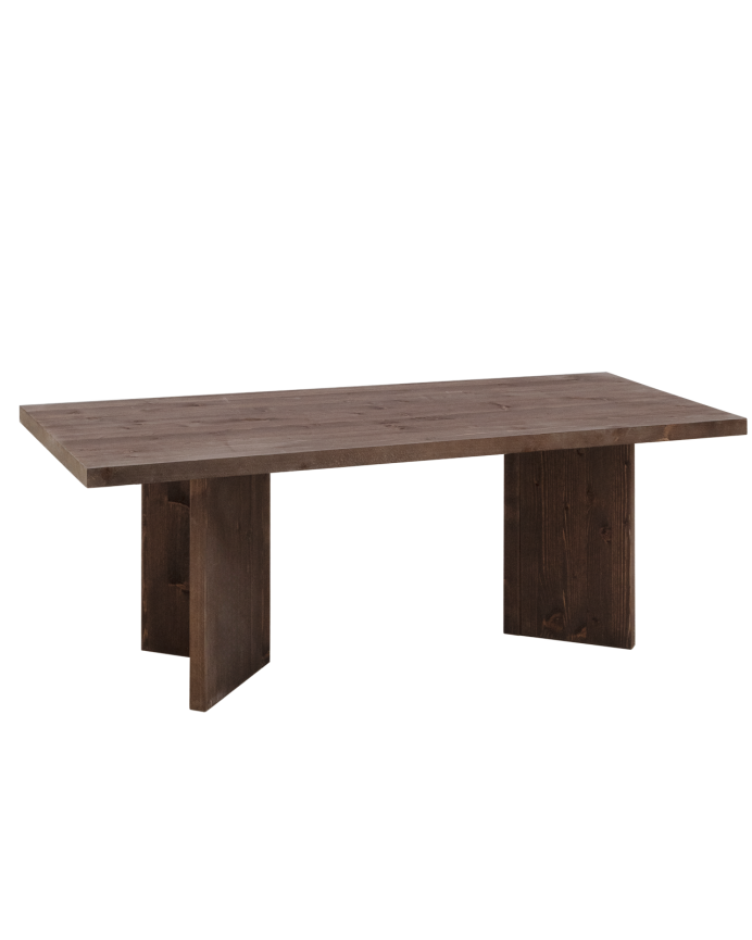 Deco wood Mesa de centro de madera maciza en tono nogal de 120x55 cm
