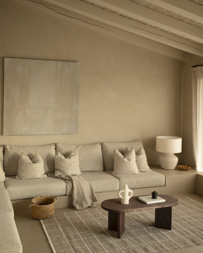 Deco Wood Mesa De Centro De Madera Maciza En Tono Nogal De 120cm