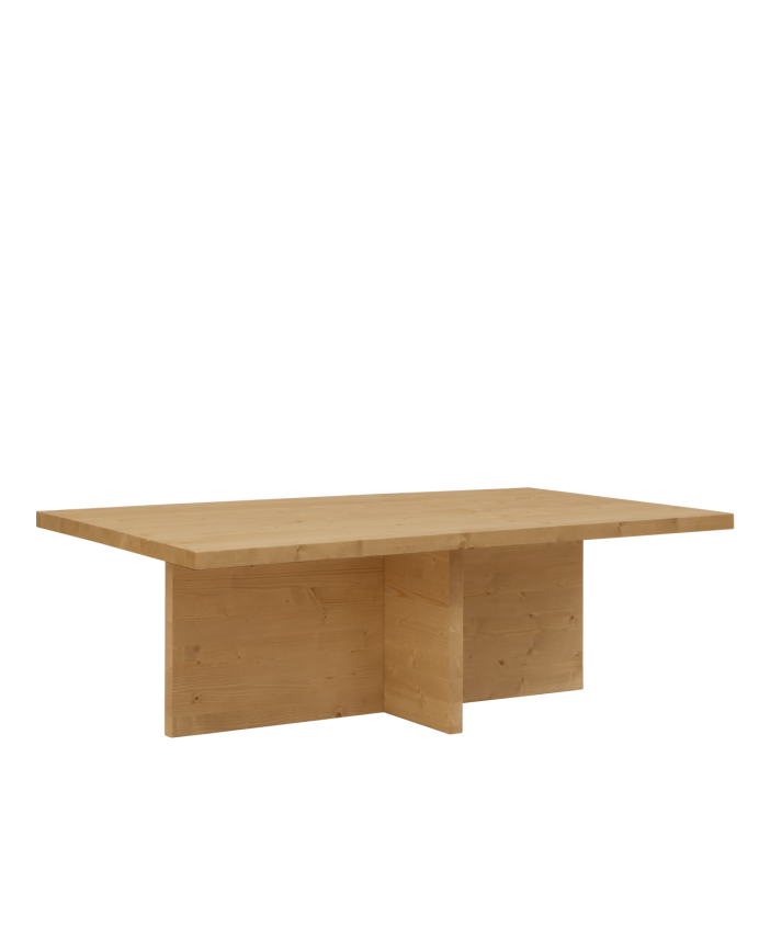 Deco wood Mesa de centro de madera maciza en tono roble medio de 120x70cm