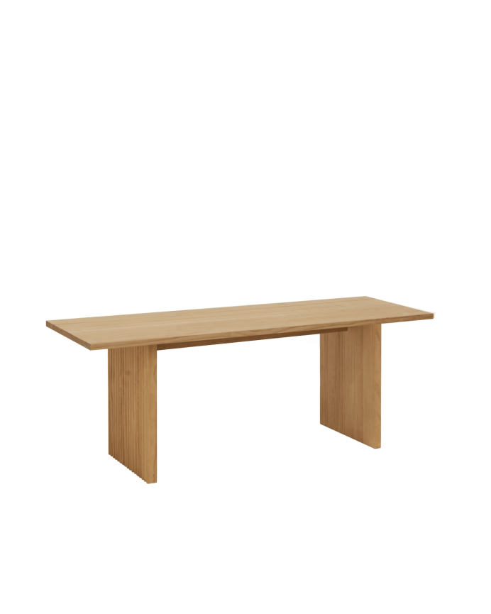 Deco wood Mesa de centro de madera maciza en tono roble medio de 120cm