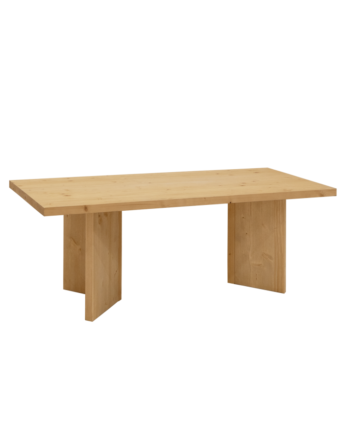 Deco wood Mesa de centro de madera maciza en tono roble medio de 120x55 cm
